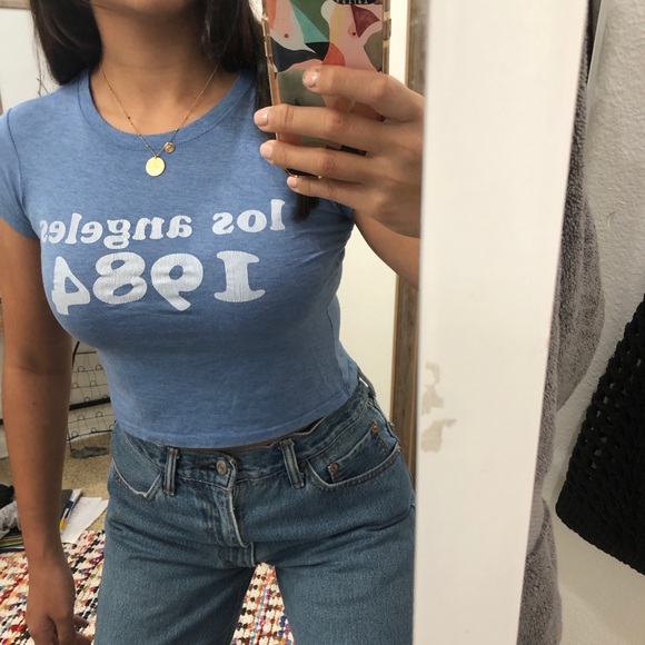 Light blue brandy Melville crop top - Picture 2 of 3